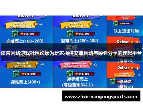 体育网络游戏社区论坛为玩家提供交流互动与经验分享的理想平台