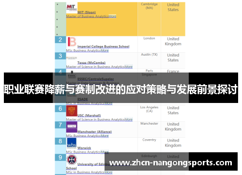 职业联赛降薪与赛制改进的应对策略与发展前景探讨