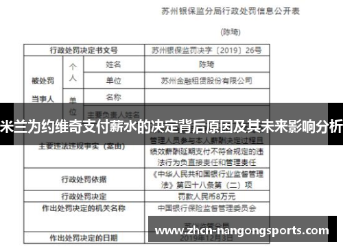 米兰为约维奇支付薪水的决定背后原因及其未来影响分析